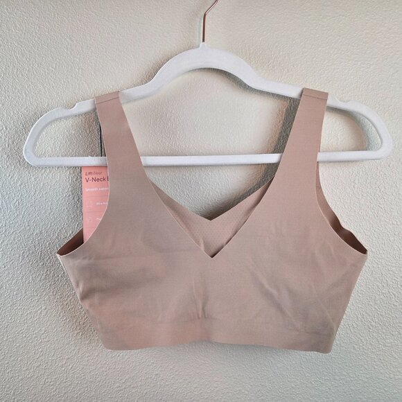 Honeylove V-Neck Bra Size M Nude Sand Softform Wireless NEW Smooth - Picture 7 of 8